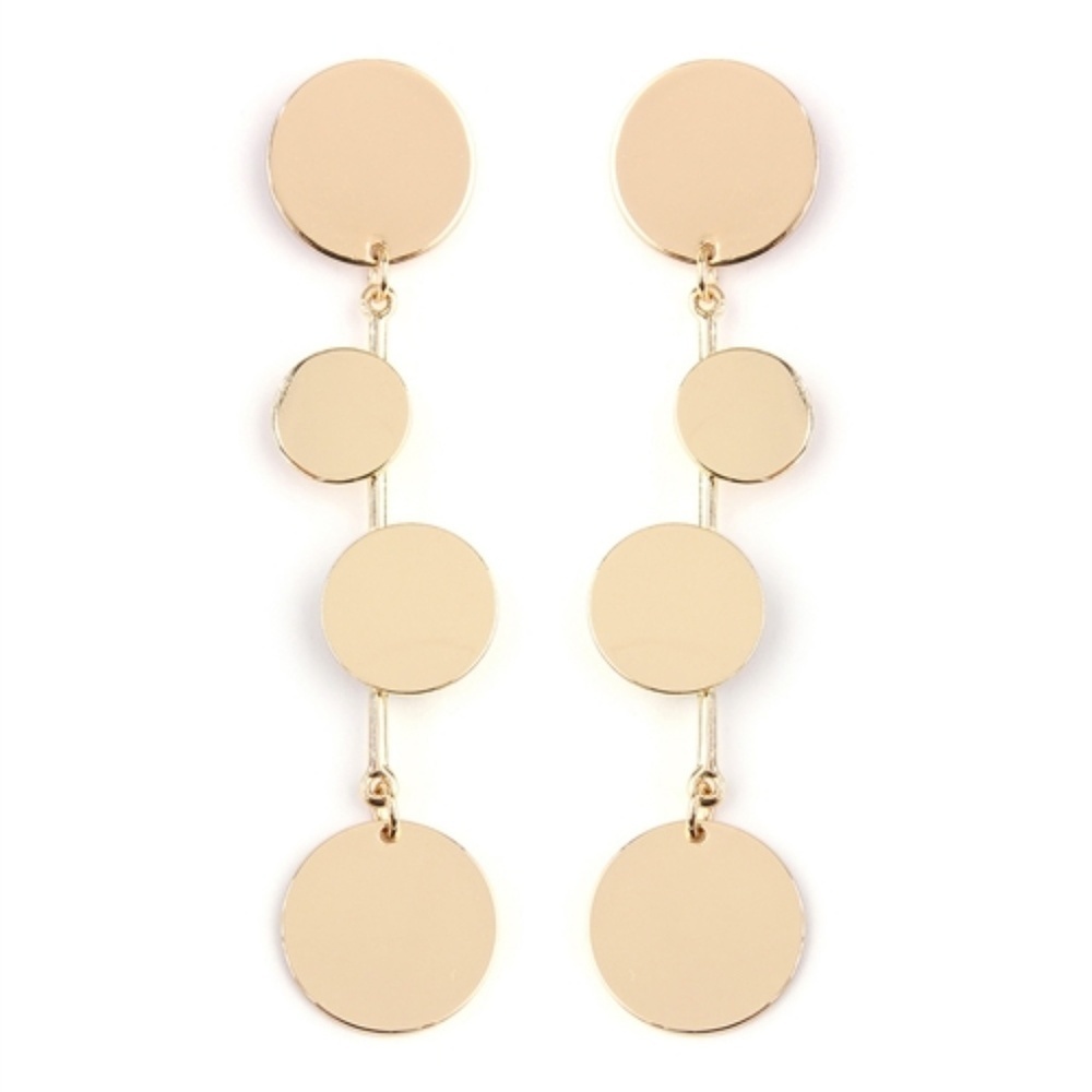 Dangling Disc Statement Earrings